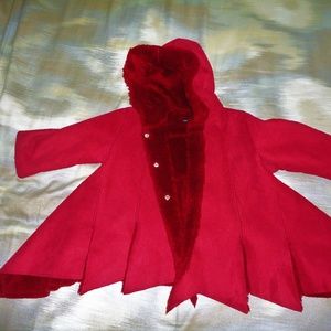 Bourget red Faux suede coat age 3